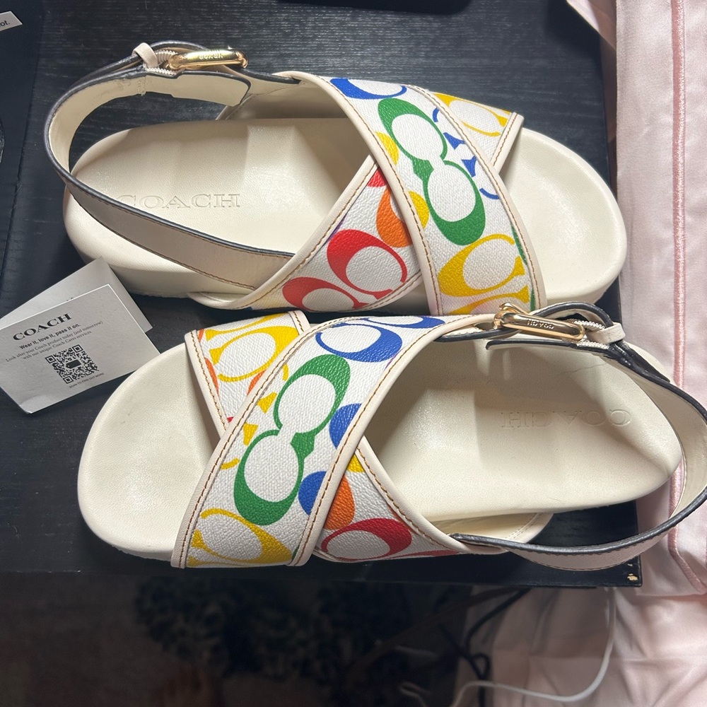 Coach Women's Sandals with Multicolor Pattern